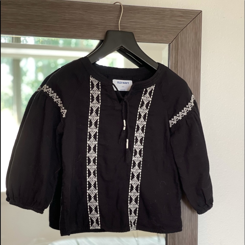 Embroidered peasant top